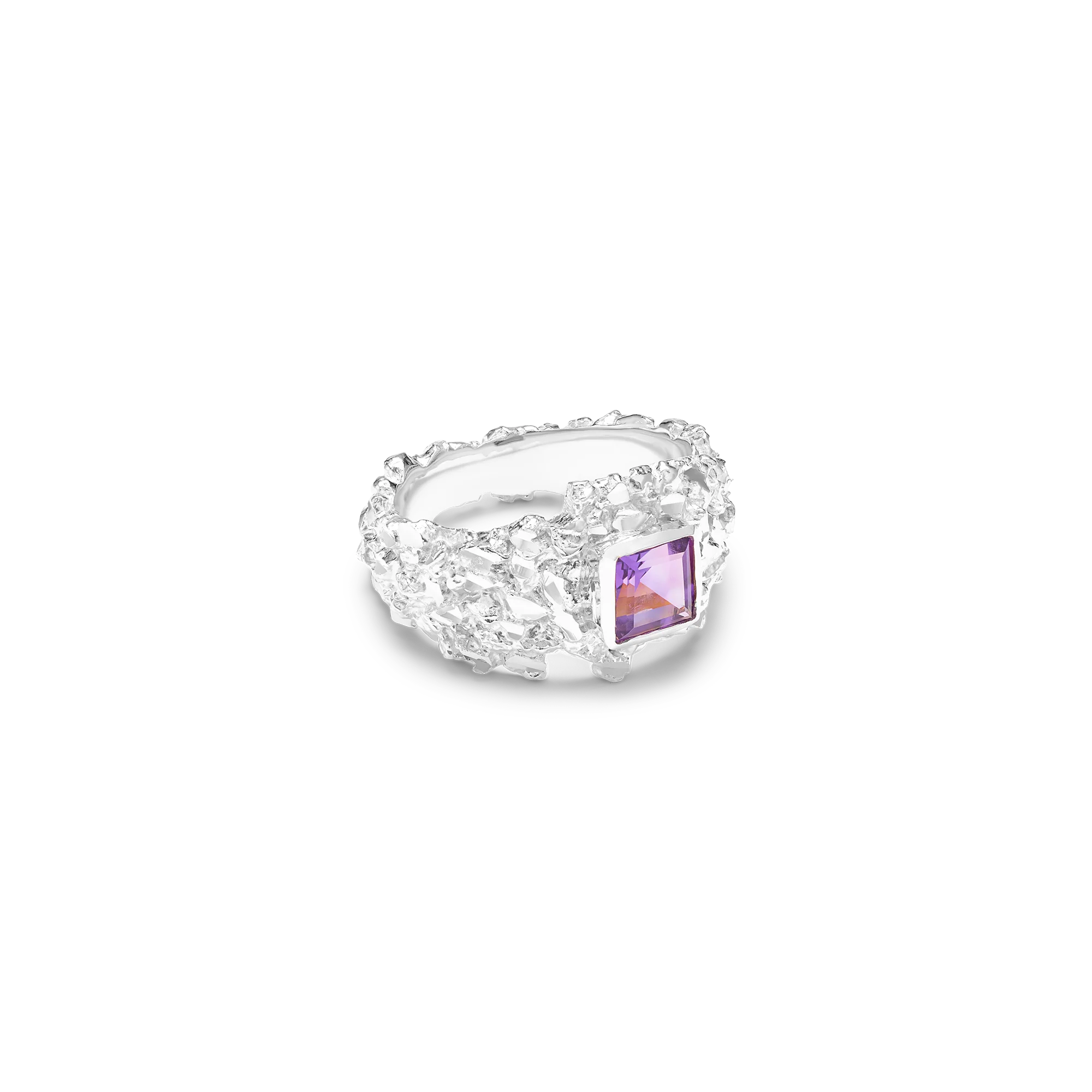 VC016 Hammered Gem Ring - Image 4