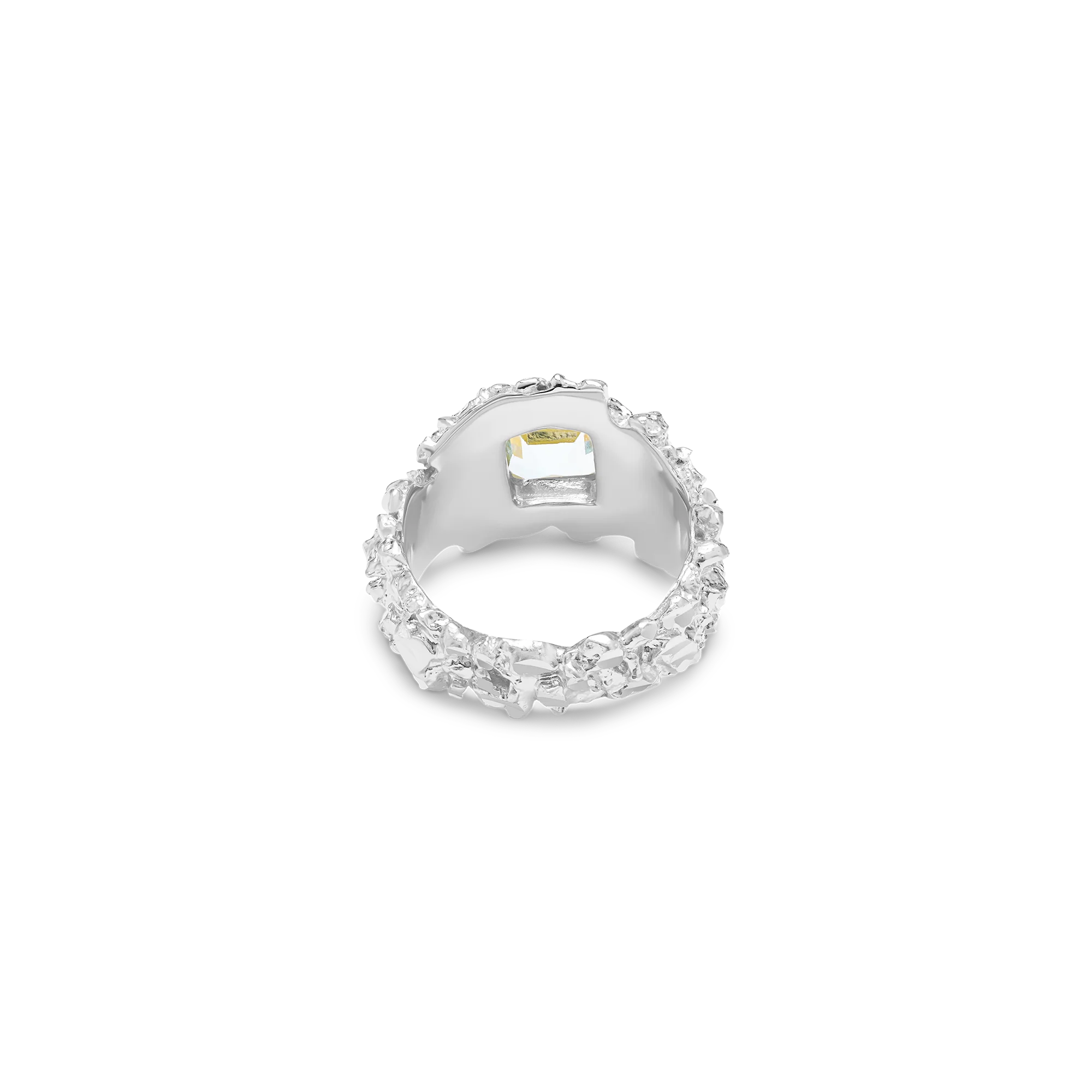 VC017 Gold Hammered Gem Ring - Image 6