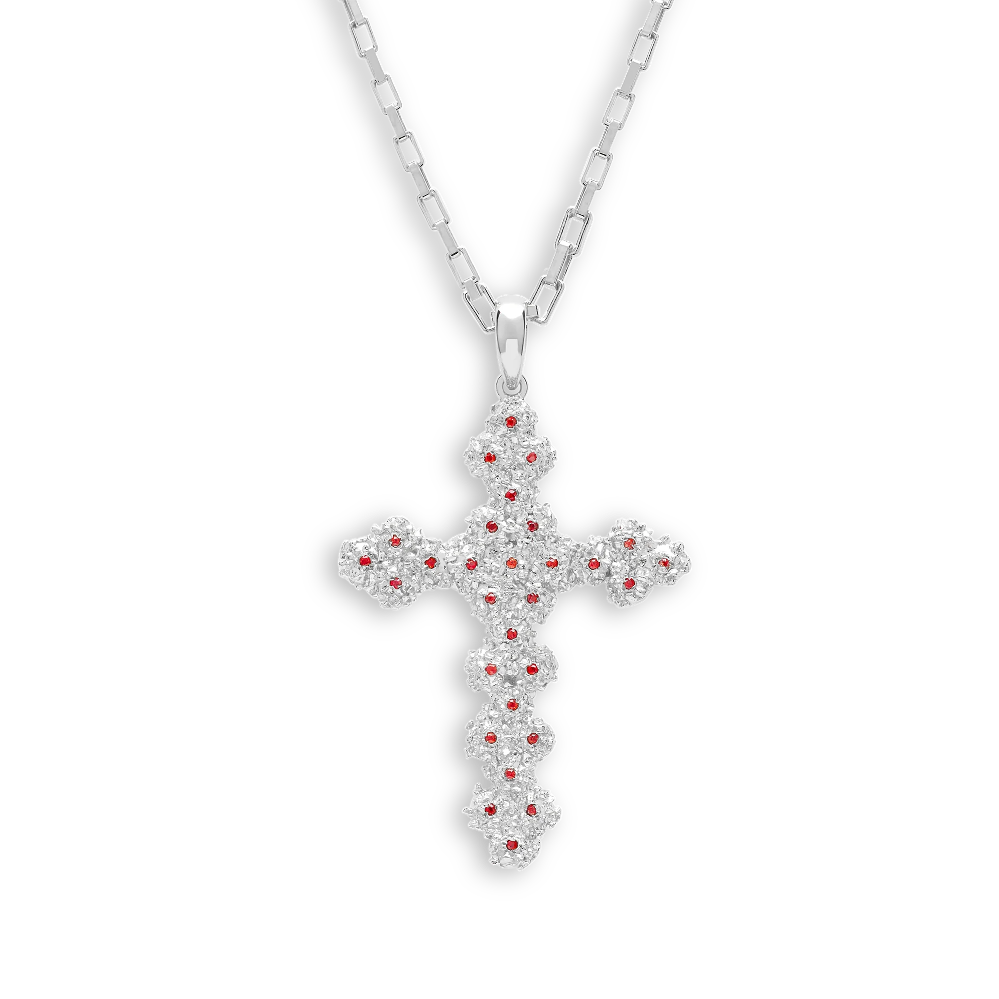 VC021 Ruby Cross Necklace - Image 3