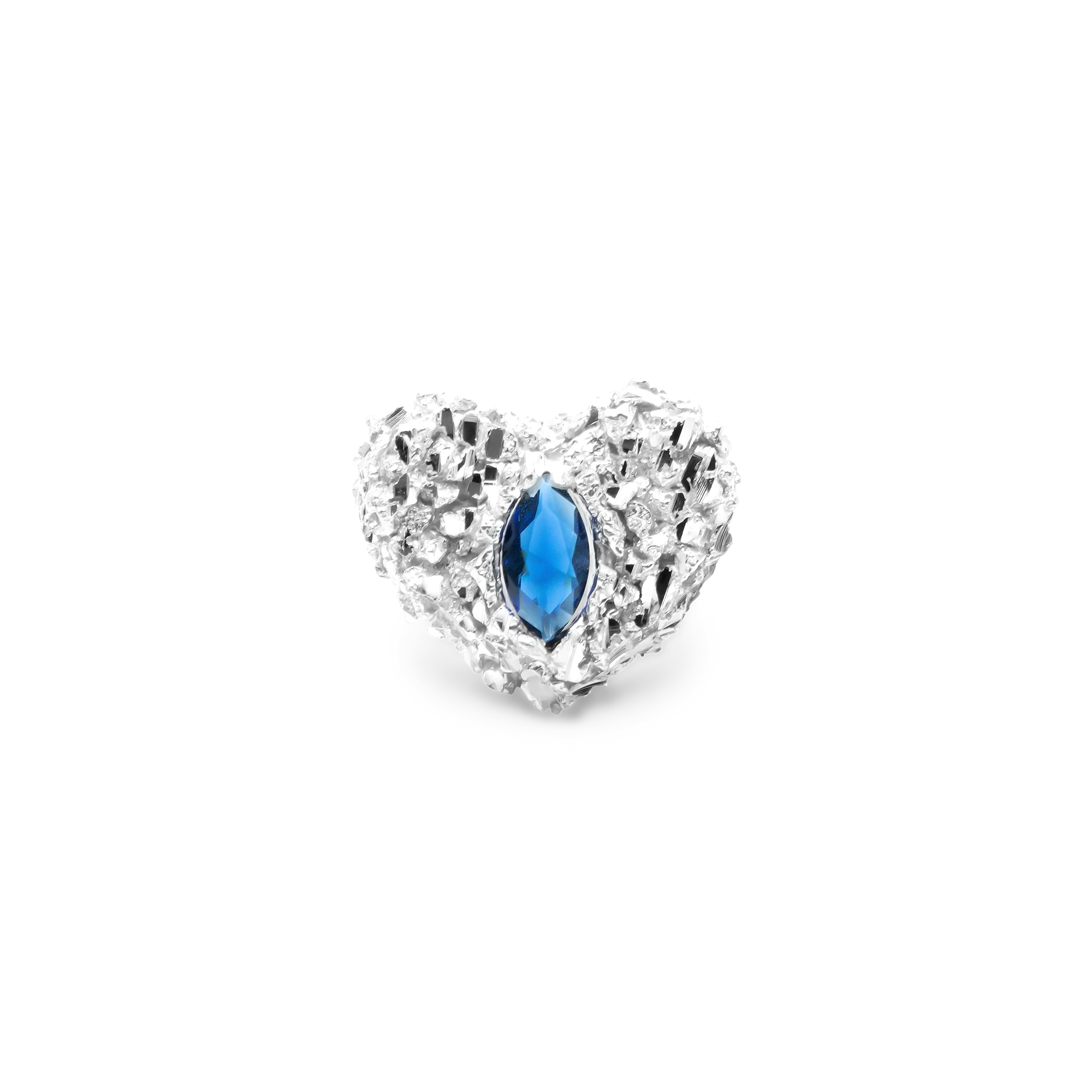 VC030 Sapphire Heart Ring - Image 5