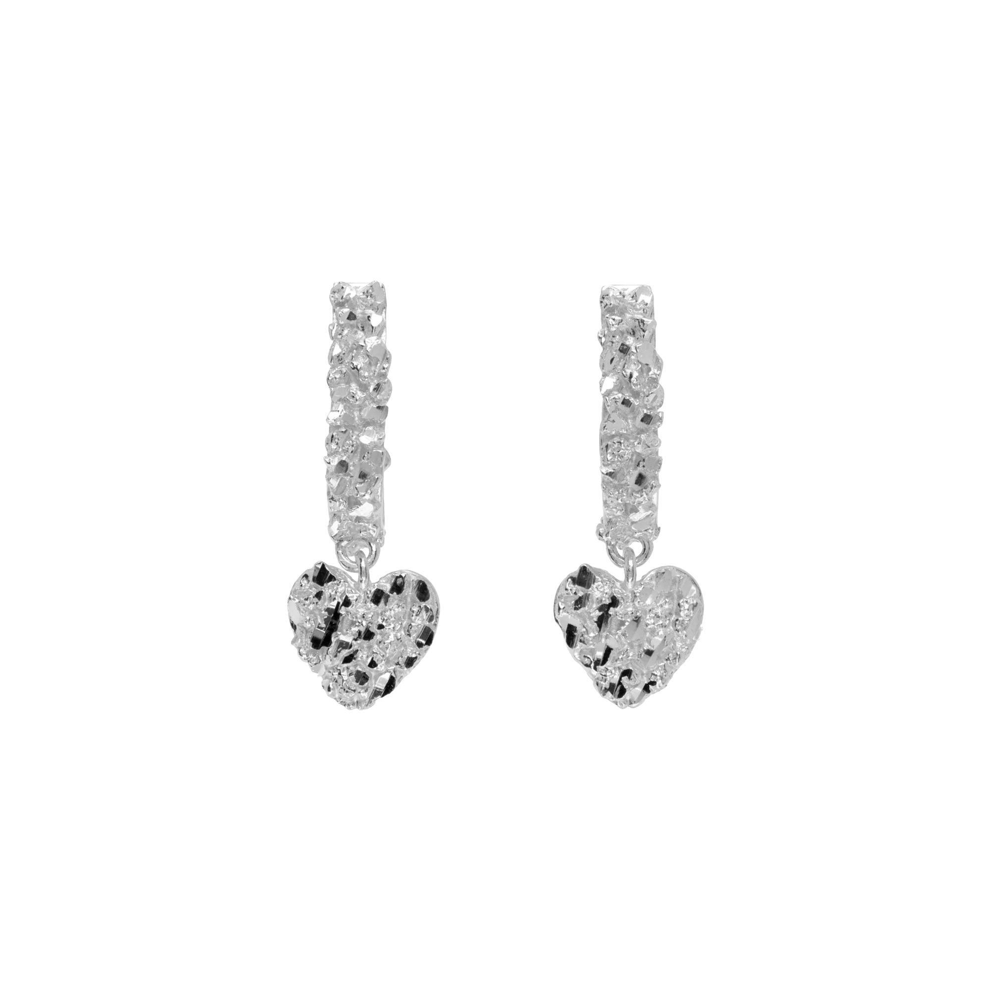 VC031 Heart Huggie Earrings - Image 3