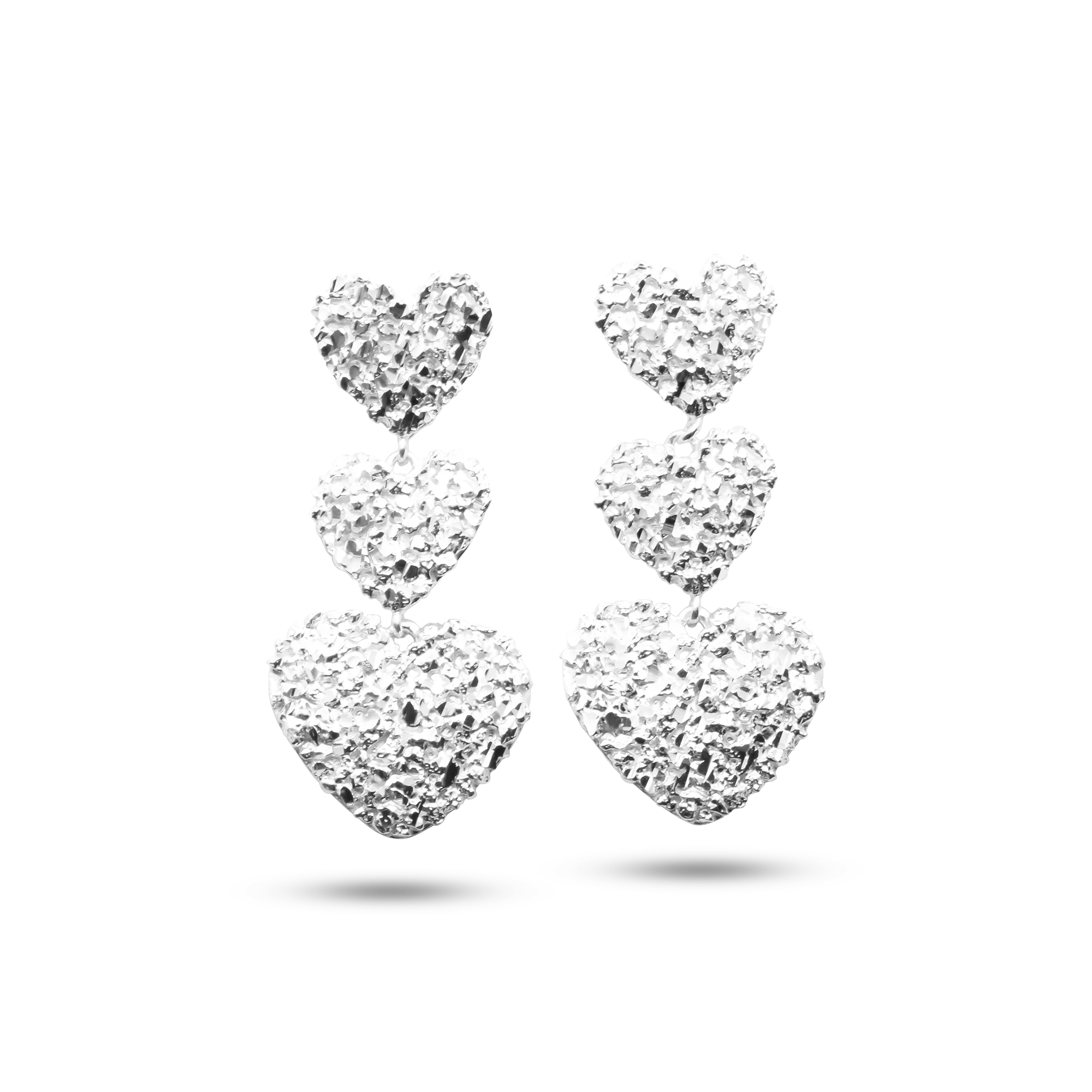 VC033 Heart Drop Earrings - Image 3
