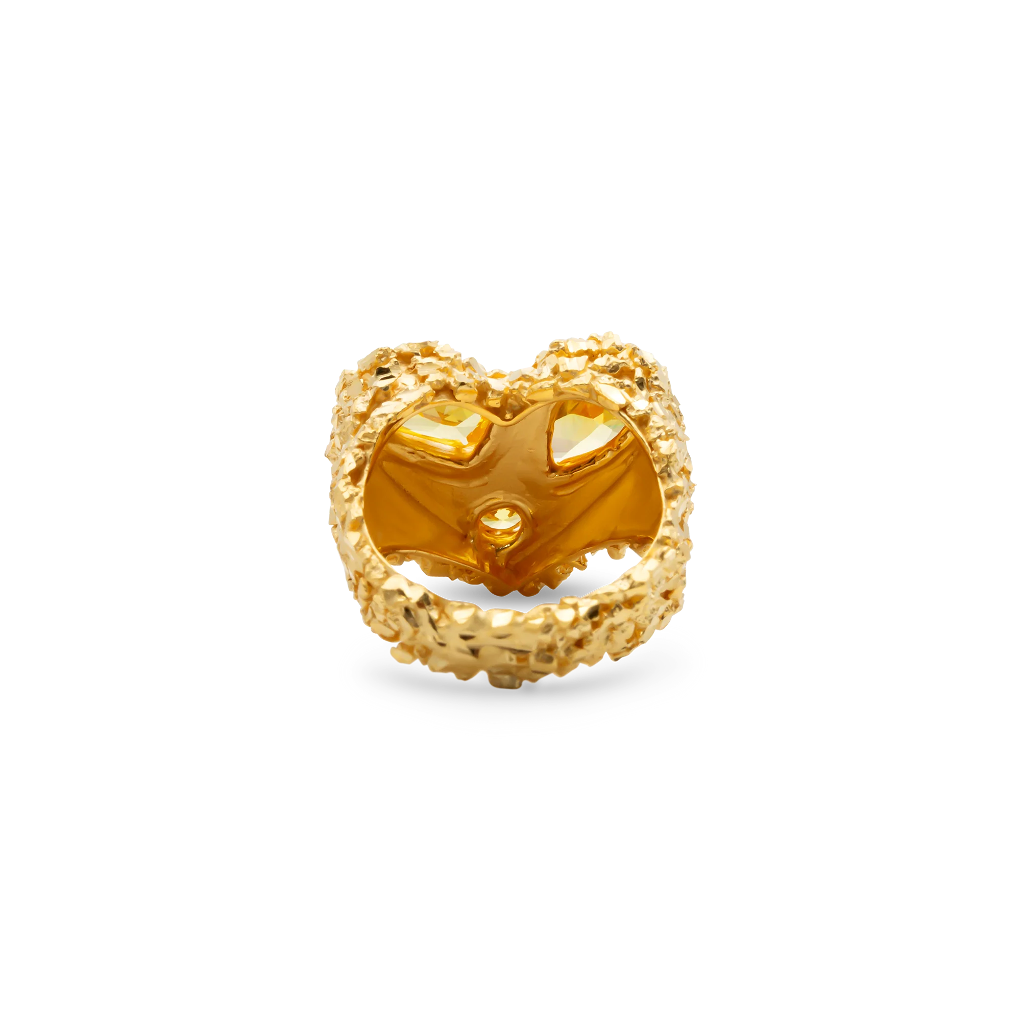 VC034 Multi Citrine Heart Ring - Image 3