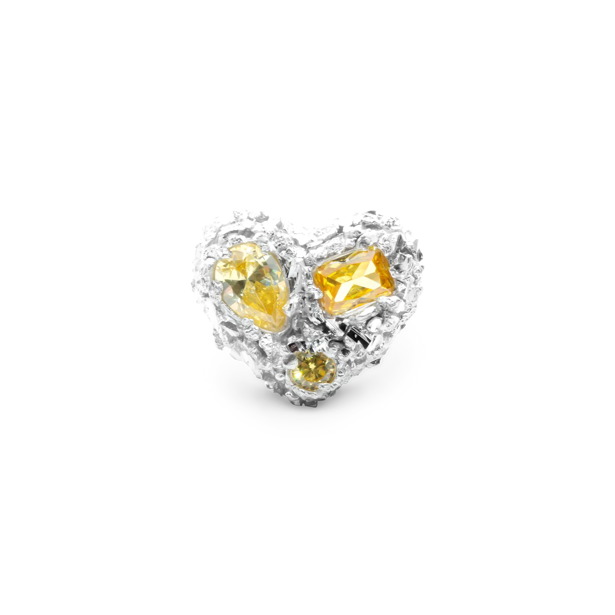 VC034 Multi Citrine Heart Ring - Image 5