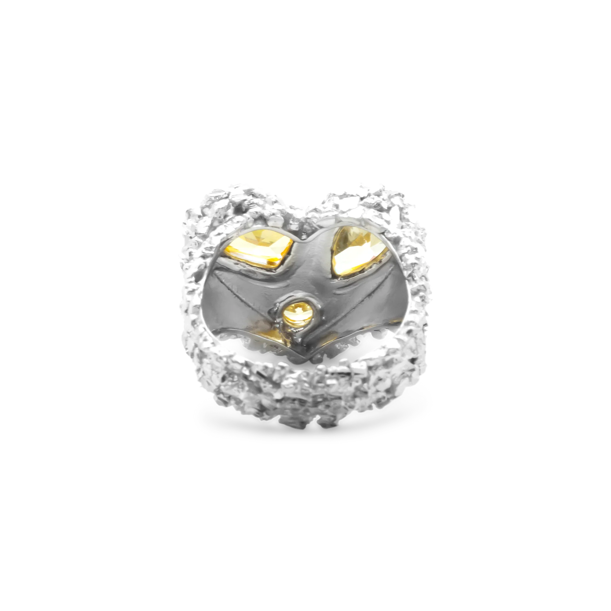 VC034 Multi Citrine Heart Ring - Image 7