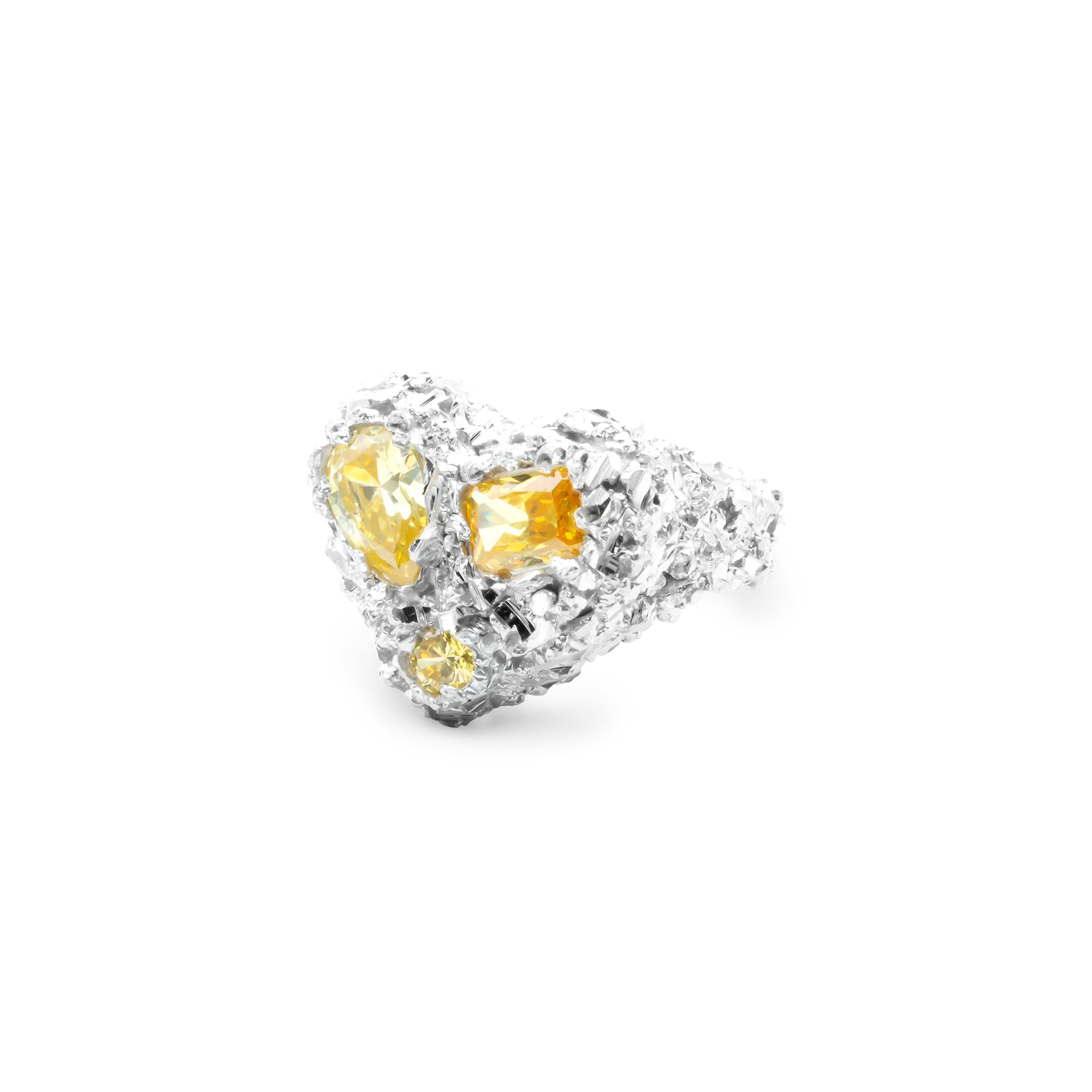 VC034 Multi Citrine Heart Ring - Image 8