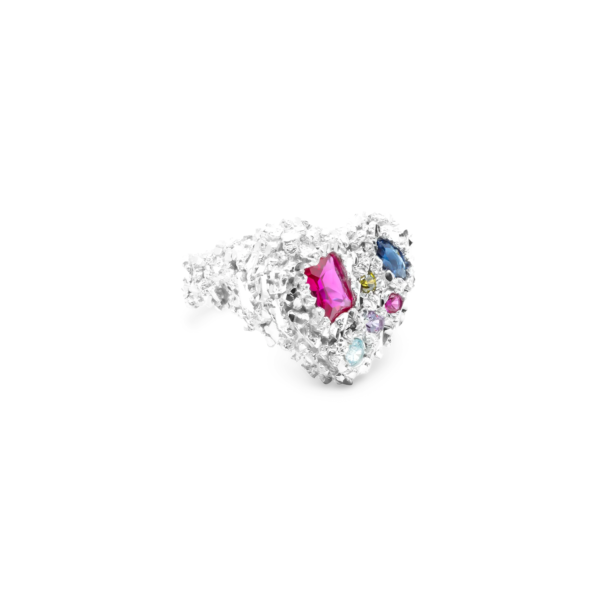 VC035 Multi Stone Heart Ring - Image 6