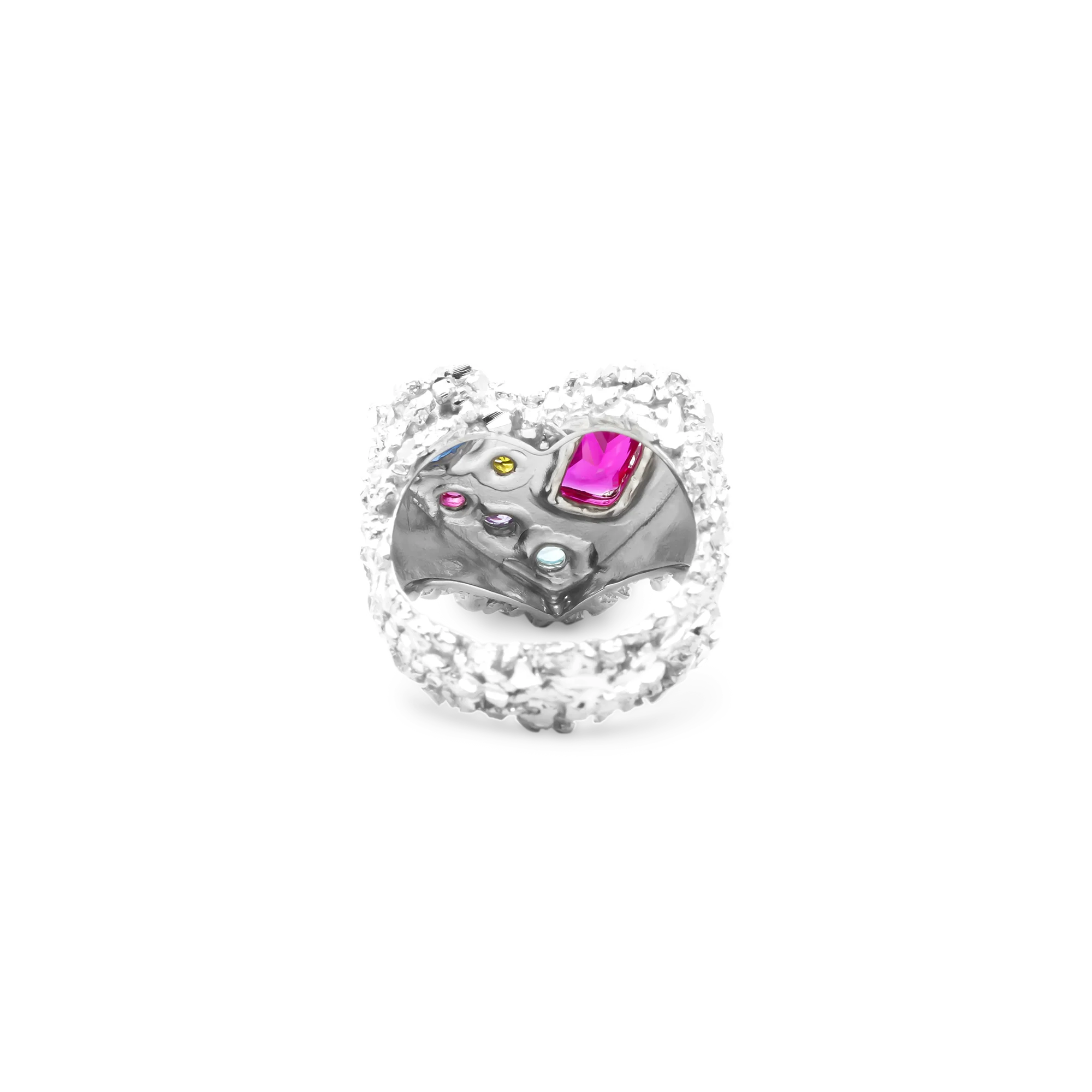 VC035 Multi Stone Heart Ring - Image 7