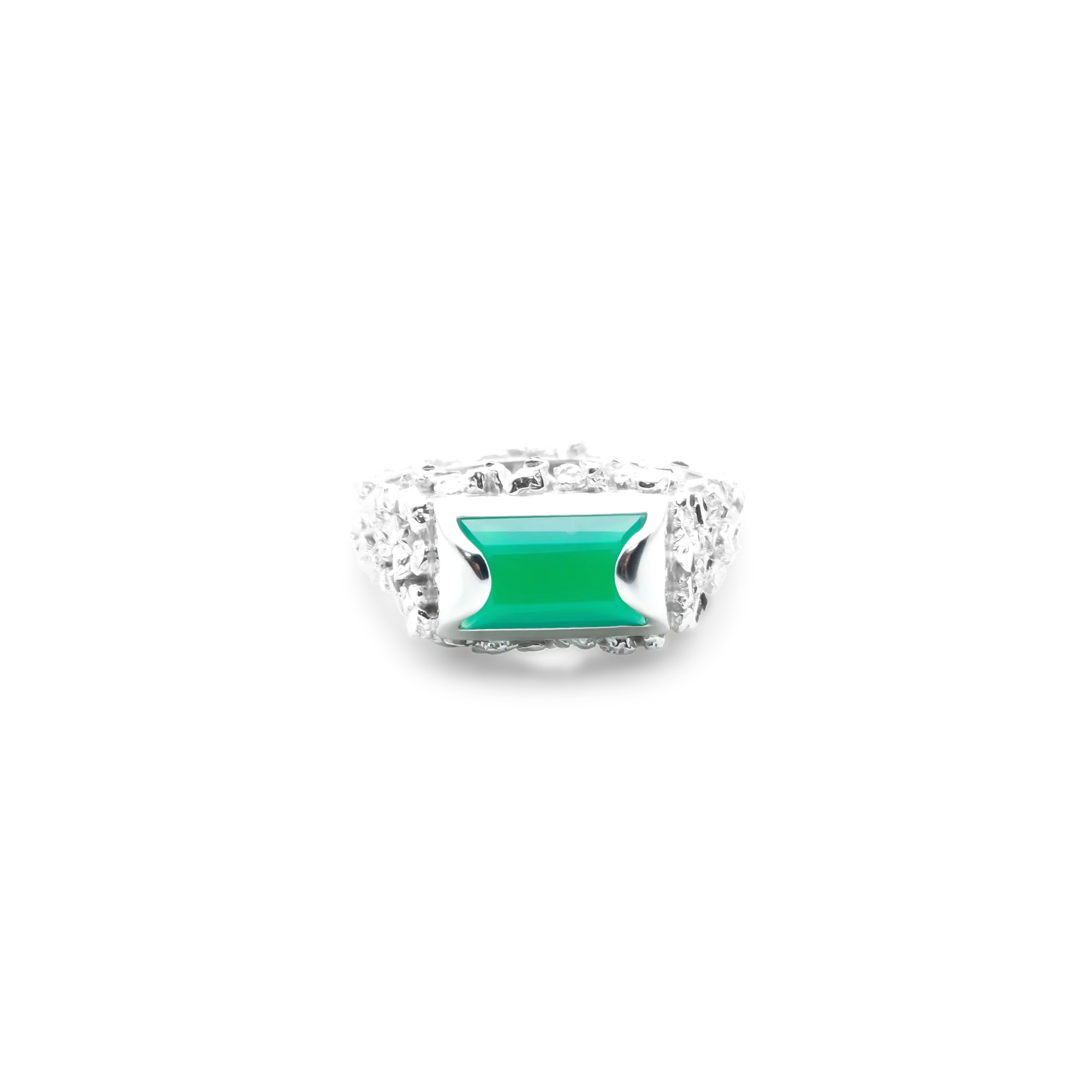 VC049 Green Onyx Signet Ring - Image 5