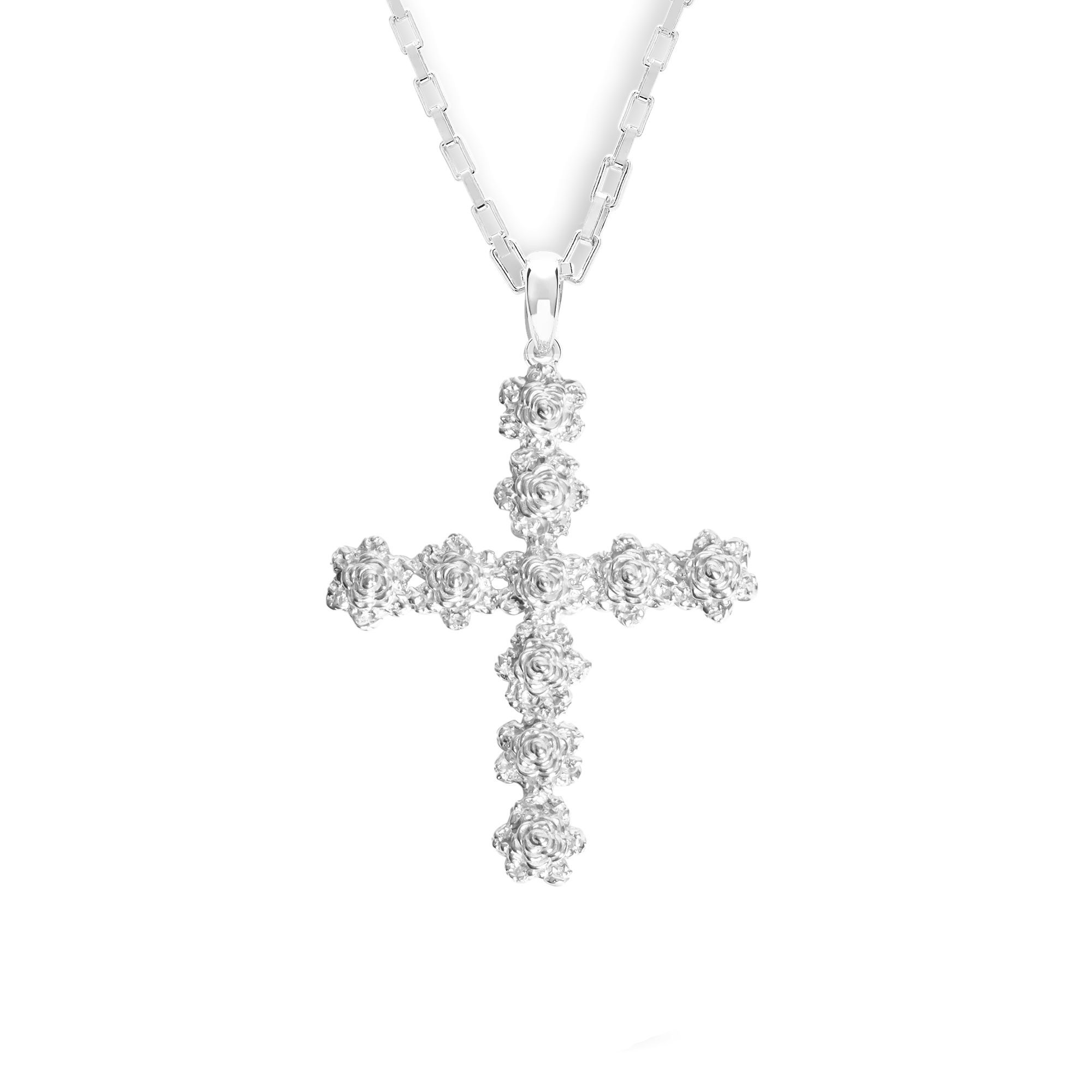 VC059 Rose Cross Pendant Necklace - Image 2