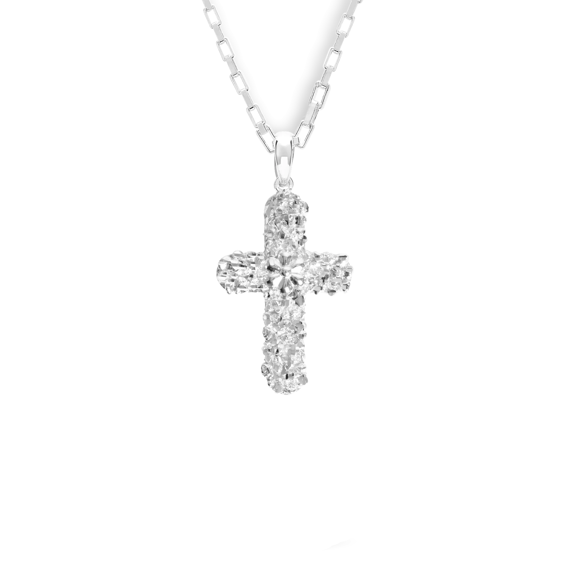 VC063 Single Flower Cross Pendant Necklace - Image 2