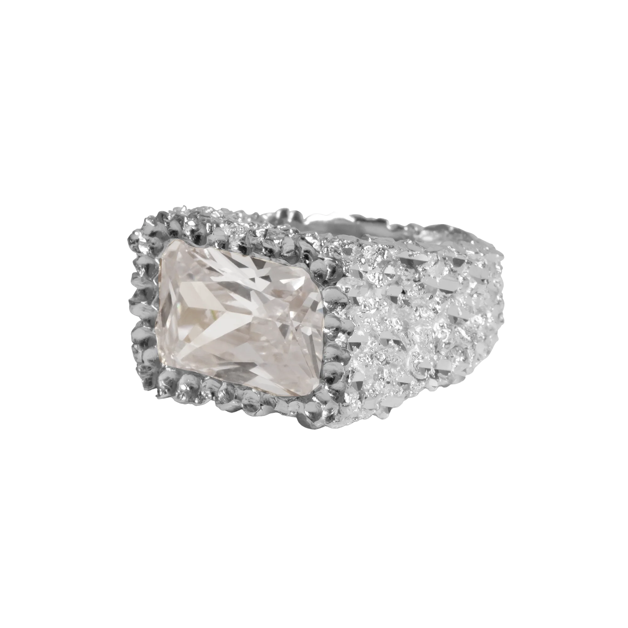 VC071 Rectangle Crystal Ring - Image 2