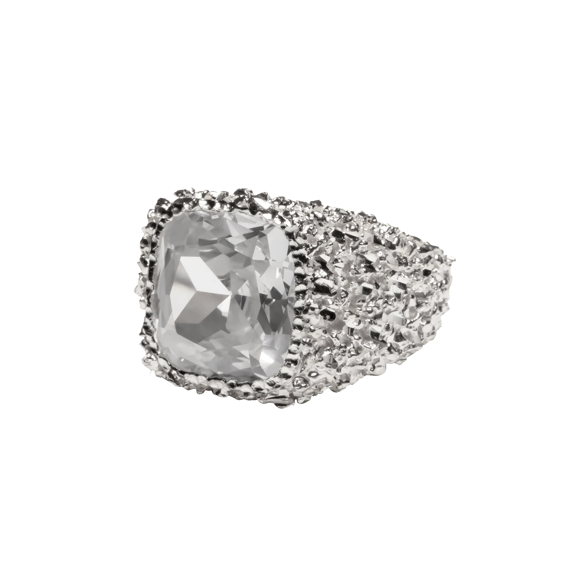 VC078 Large Square Crystal Ring - Image 2
