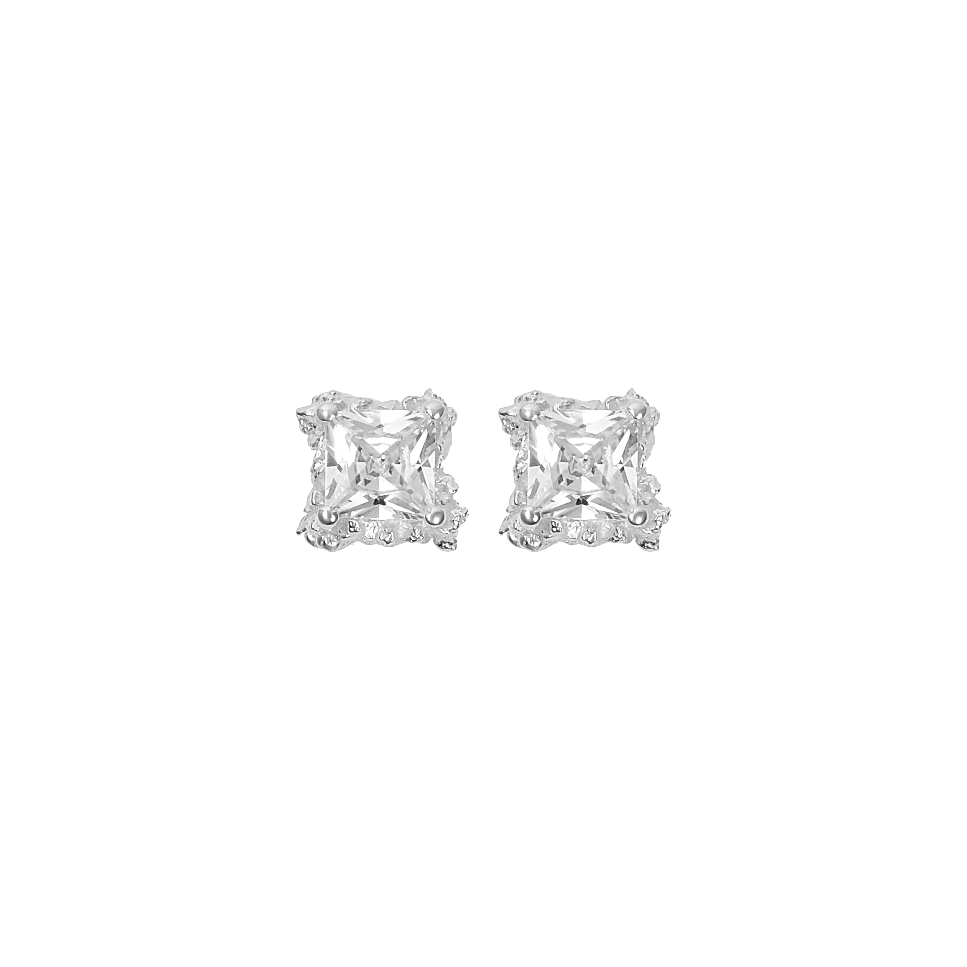 VC108 Medium Princess Cut Studs - Image 2