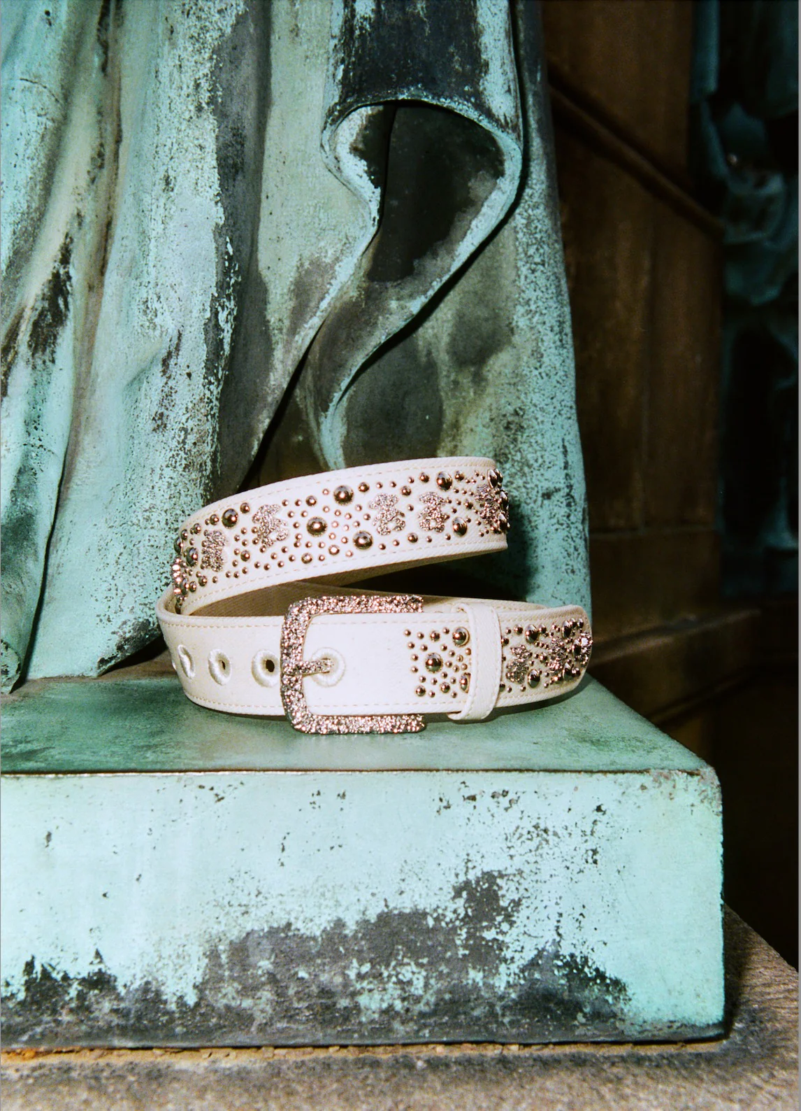 WAXED TEDDY STUDDED BELT - Image 6
