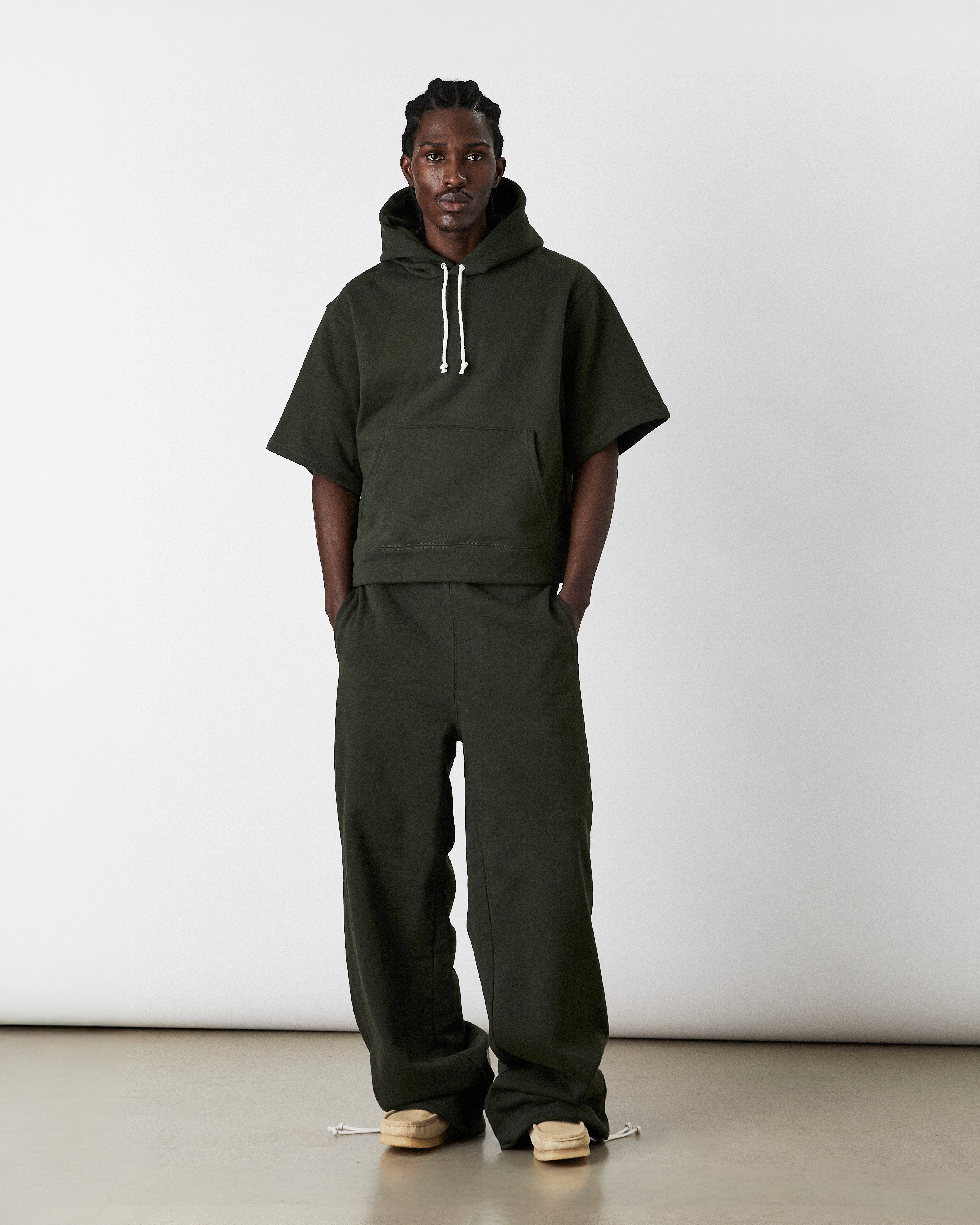 VCH002 PARK GREEN SHORT SLEEVE HOODIE - Image 3