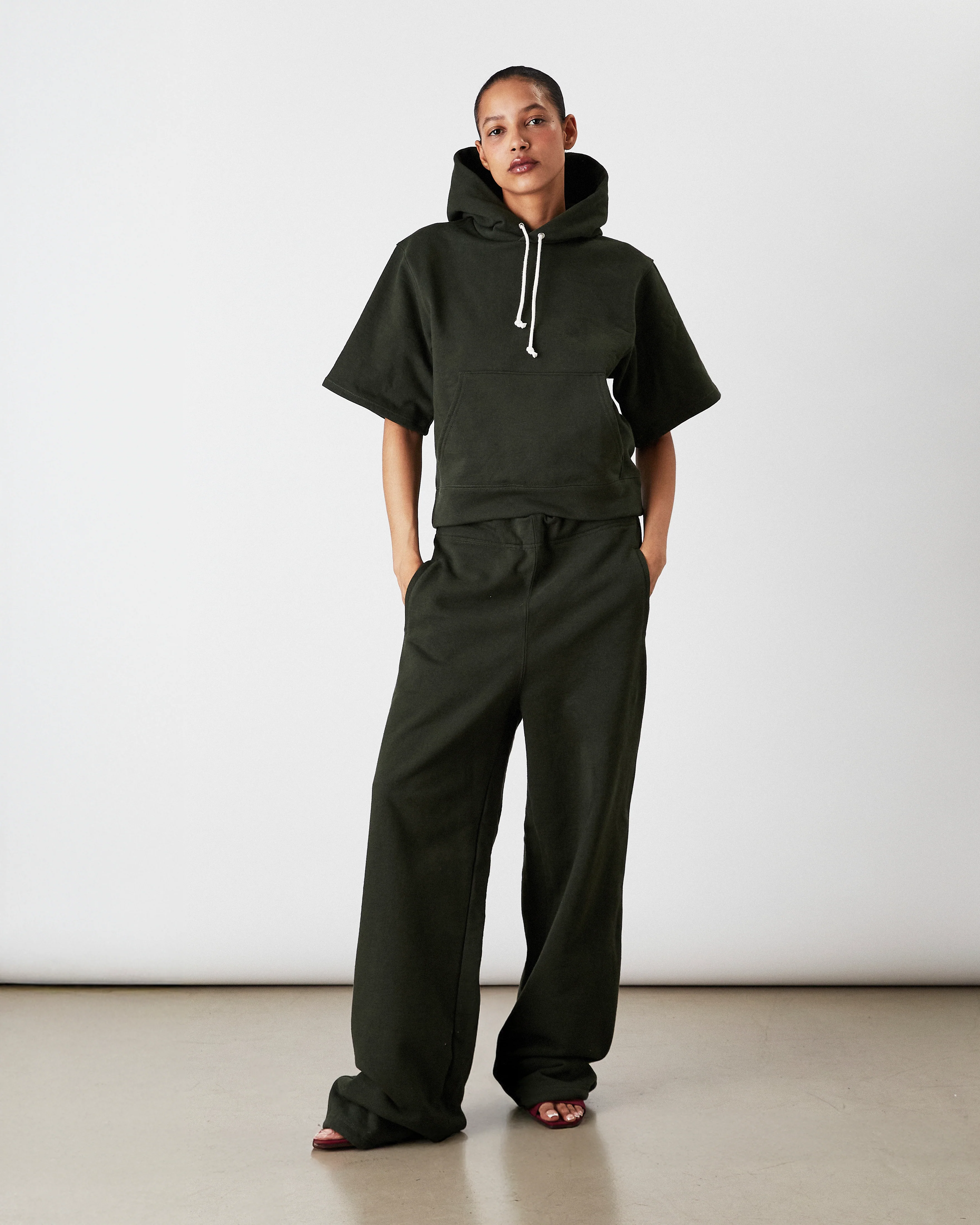 VCH002 PARK GREEN SHORT SLEEVE HOODIE - Image 5